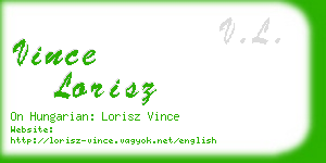 vince lorisz business card